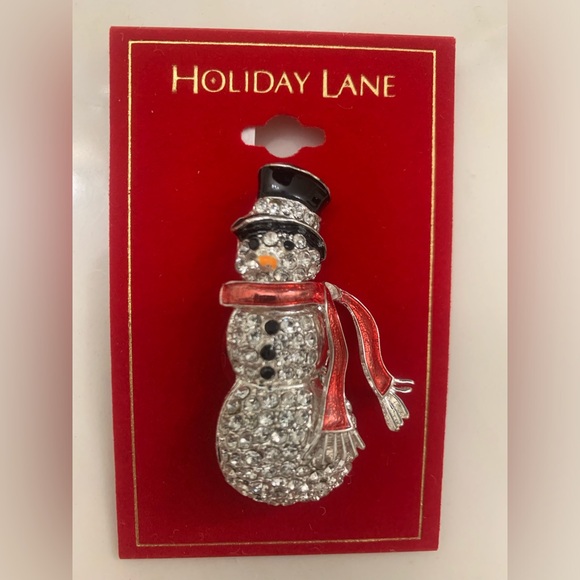 Holiday Lane Snowman with Top Hat Pin/Brooch from Macy’s with Macy’s Box - NWT - Picture 1 of 6